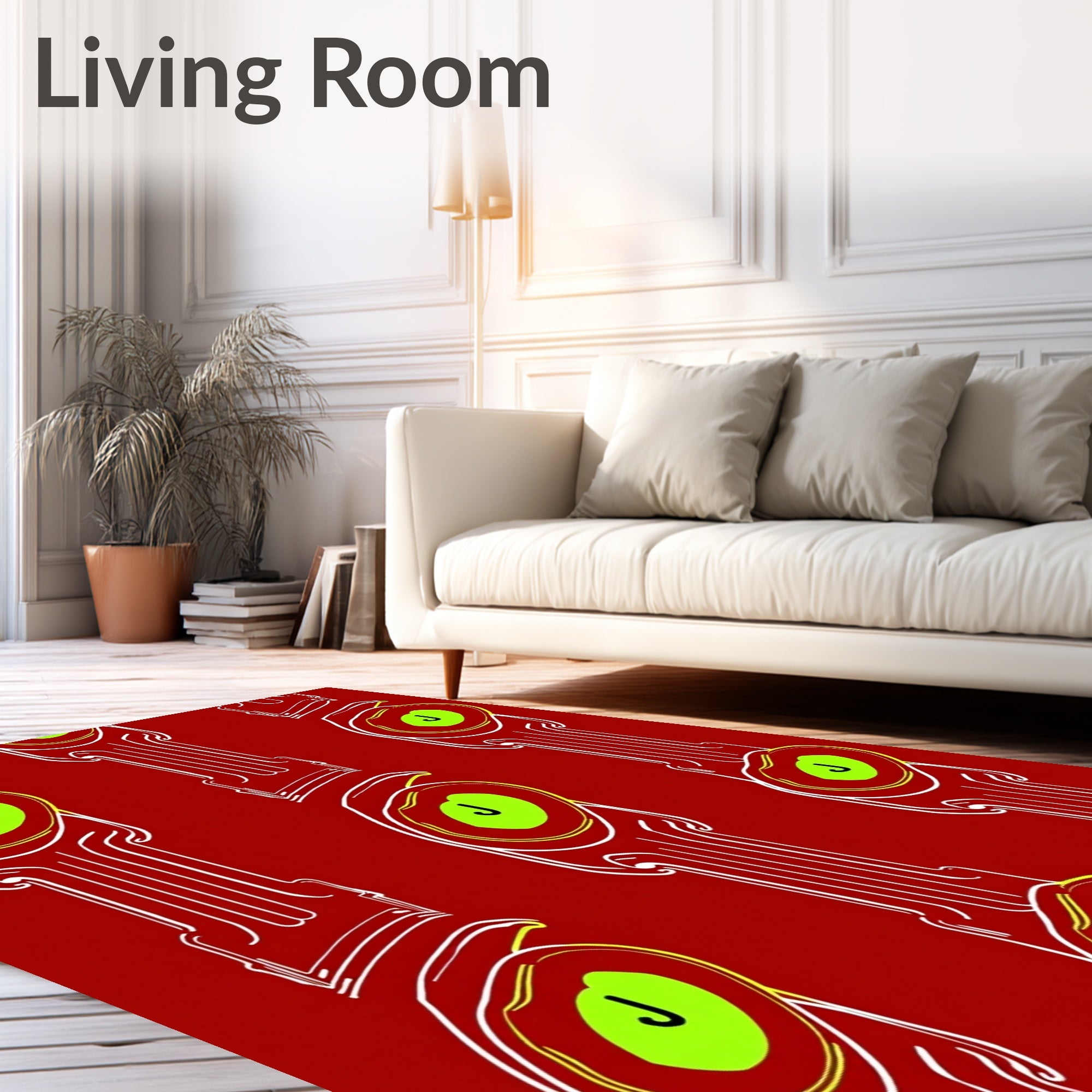 Red Columnar J Image Rug