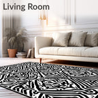 Monochromatic Bold Tribal Diamond Rug
