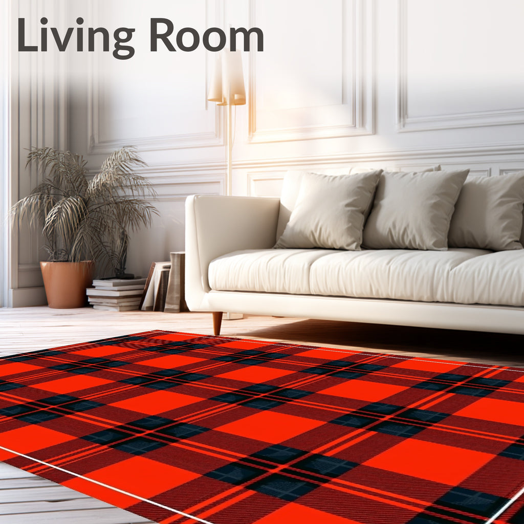 Classic Red Tartan Plaid Lines Rug
