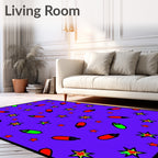Purple Star and Capsule Collage Rug