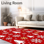 Winter White Tree Snowflake Repeat Rug