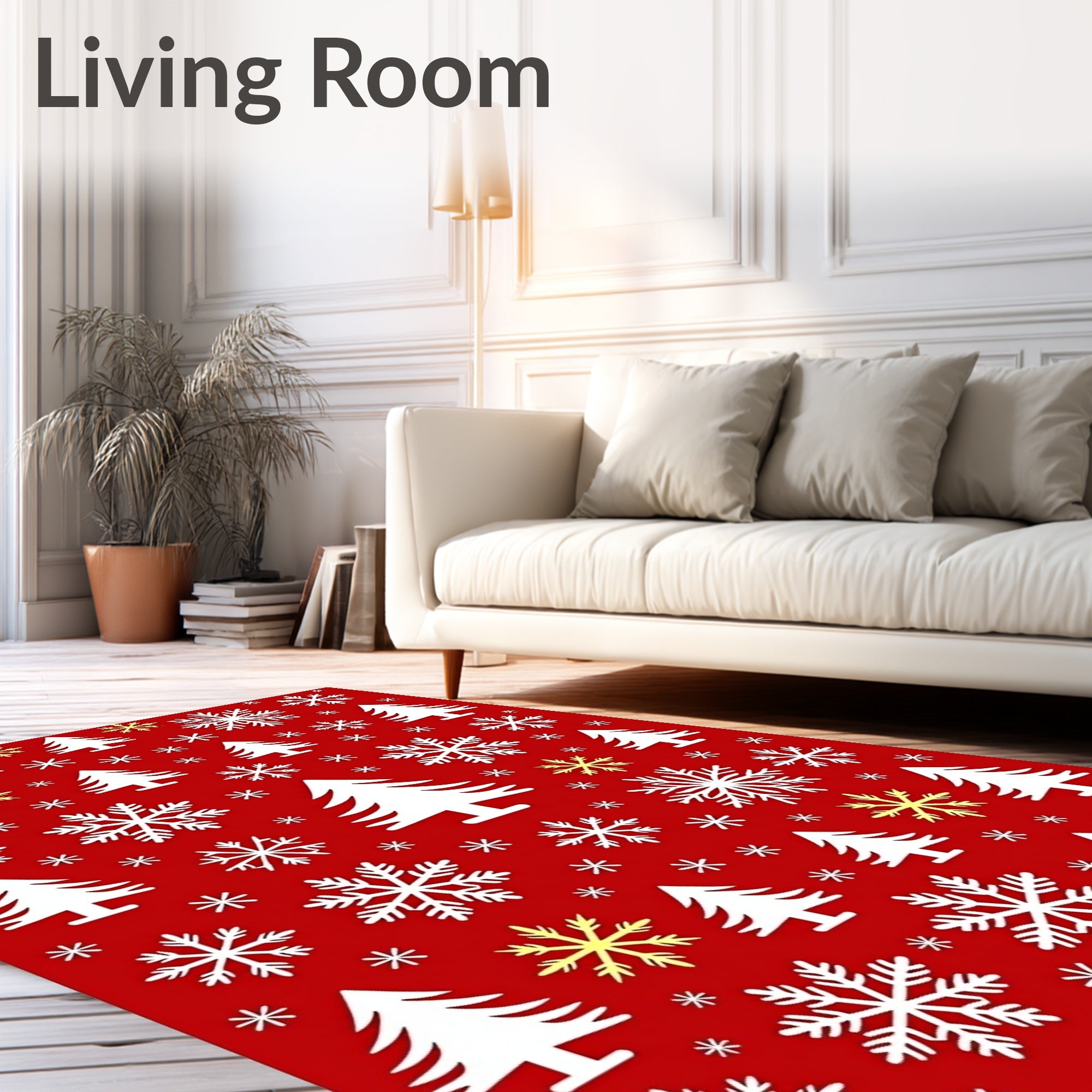 Winter White Tree Snowflake Repeat Rug