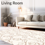 Beige Floral Sketch Vine Rug
