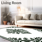 Classic Black Floral Medallion Accent Rug