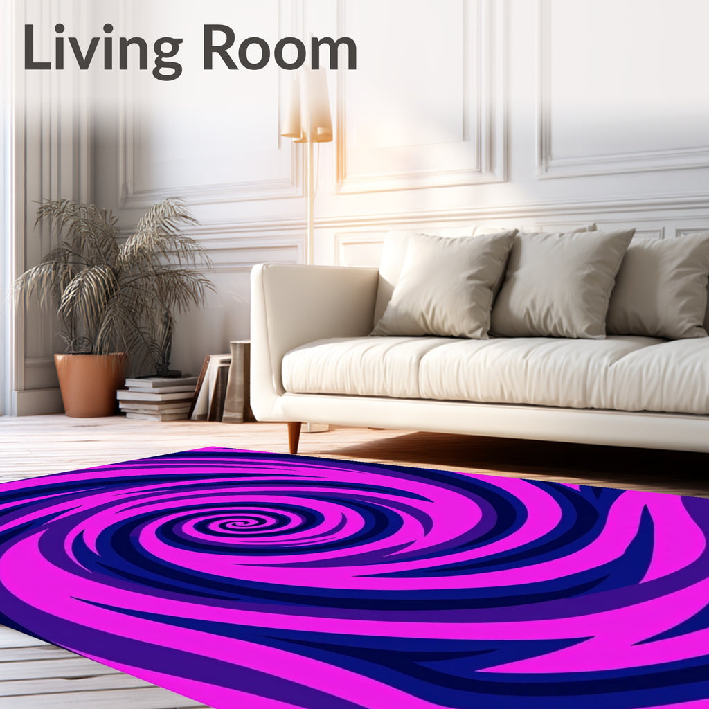 Vibrant Magenta Swirl Spiral Rug
