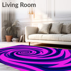 Vibrant Magenta Swirl Spiral Rug