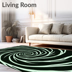 Ethereal Light Green Swirl Rug