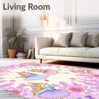 Joyful Bunny Girls Floral Border Rug