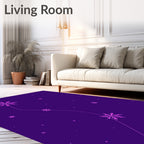 Deep Purple Pink Floral Starburst Cascade Rug