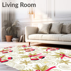 Jingle Bells and Snowflakes Holiday Collection Rug