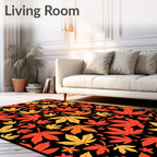 Autumn Leaves Red Gold Scatter Rug