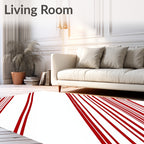 Bold Red Diagonal Stripe Rug