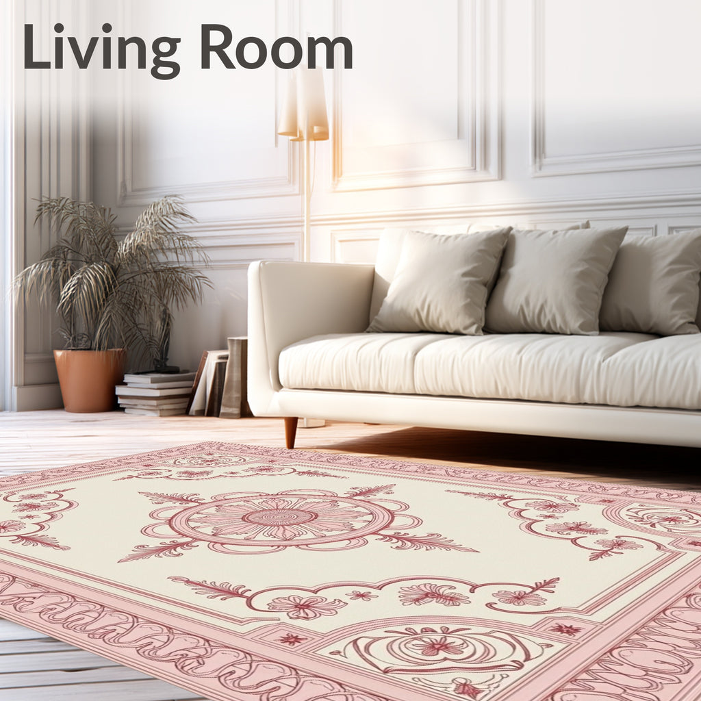 Charming Rose Floral Medallion Rug