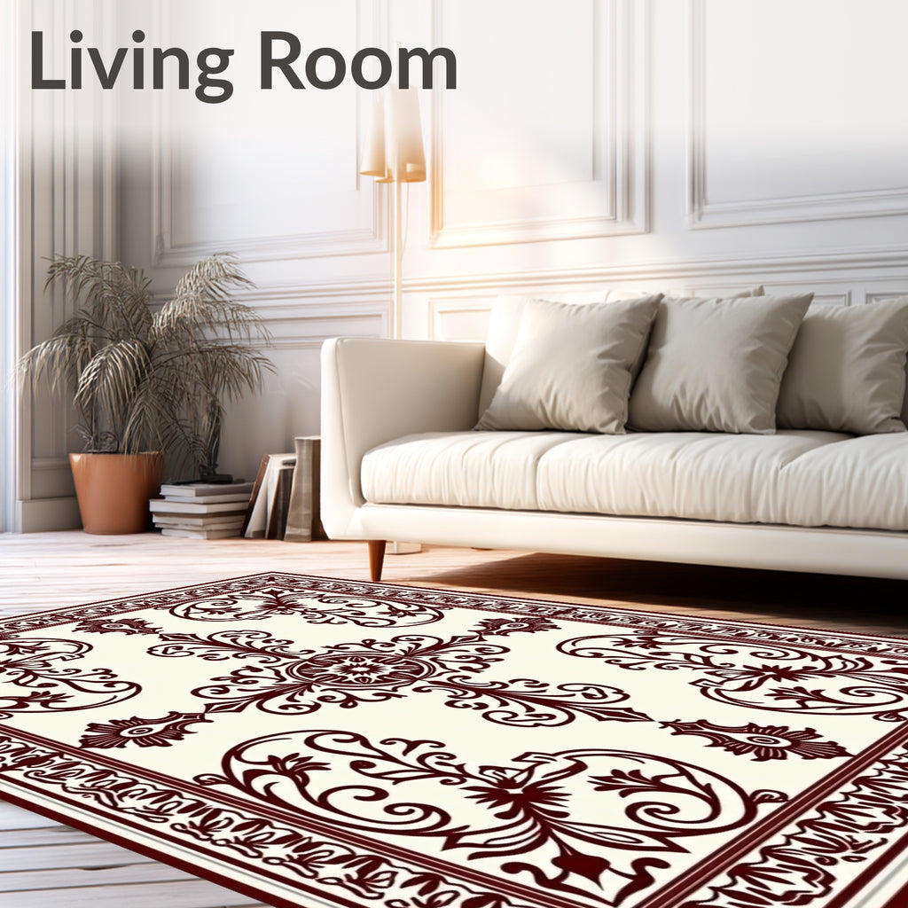 Ornate CrimsonVine Central Ornament Rug