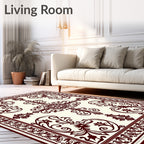 Ornate CrimsonVine Central Ornament Rug