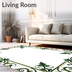 Dark Emerald Vines with Gold Accents Rug