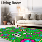 Vibrant Skull Floral Daydream Rug