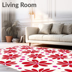 Crimson Daisy Dots Rug