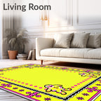 Yellow Gingerbread Men Border Rug