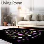 Pink White Christmas Tree Ornaments Rug