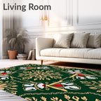 Emerald Garden Floral Medallion Rug