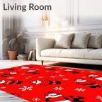 Christmas Red Santa Snowflakes Repeat Rug