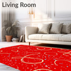 Scrawled Red Confetti Ribbon Rug