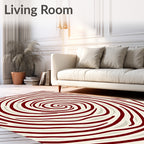 Crimson Swirl Wood Grain Rug