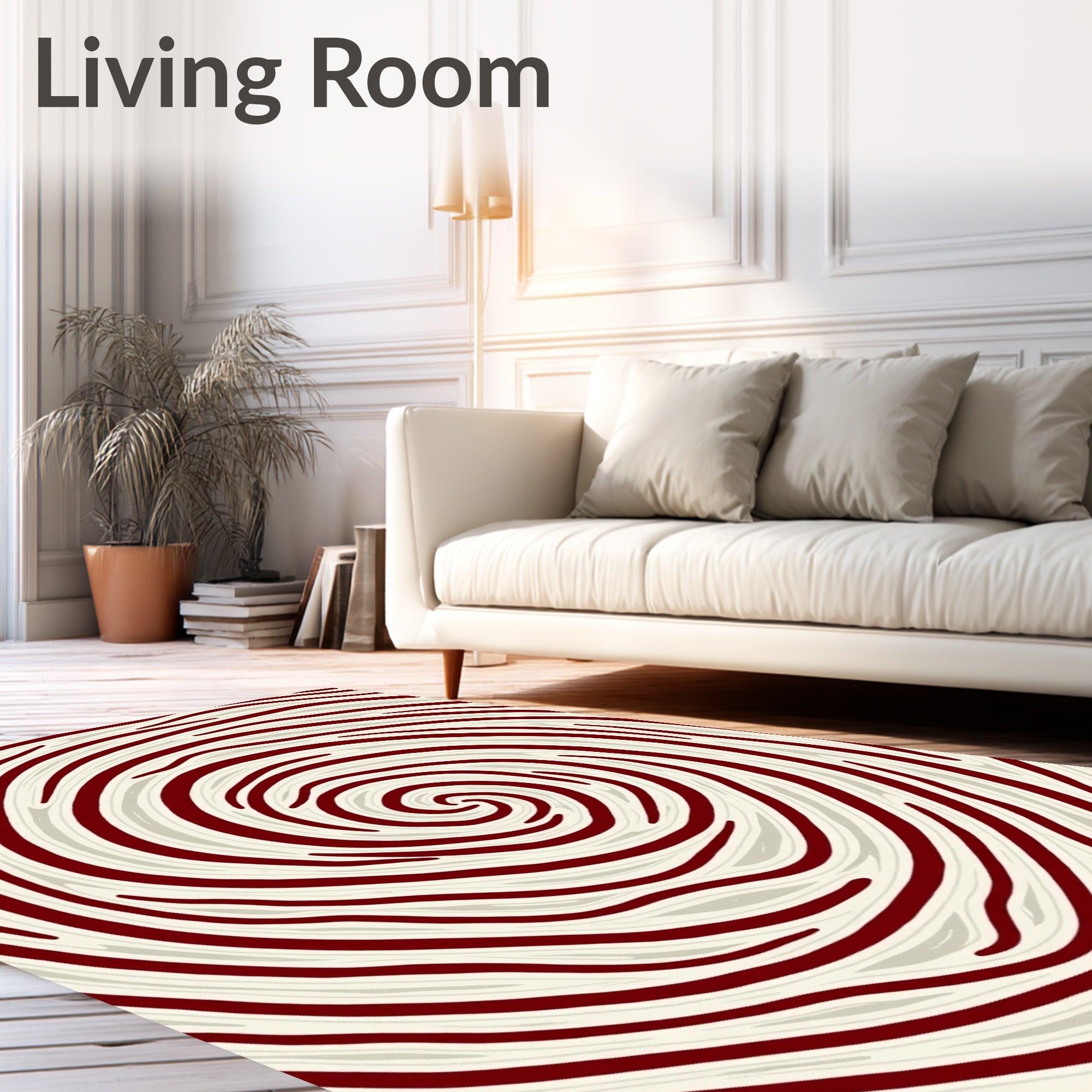 Crimson Swirl Wood Grain Rug