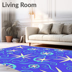 Star and Swirl Blue Cream Rug