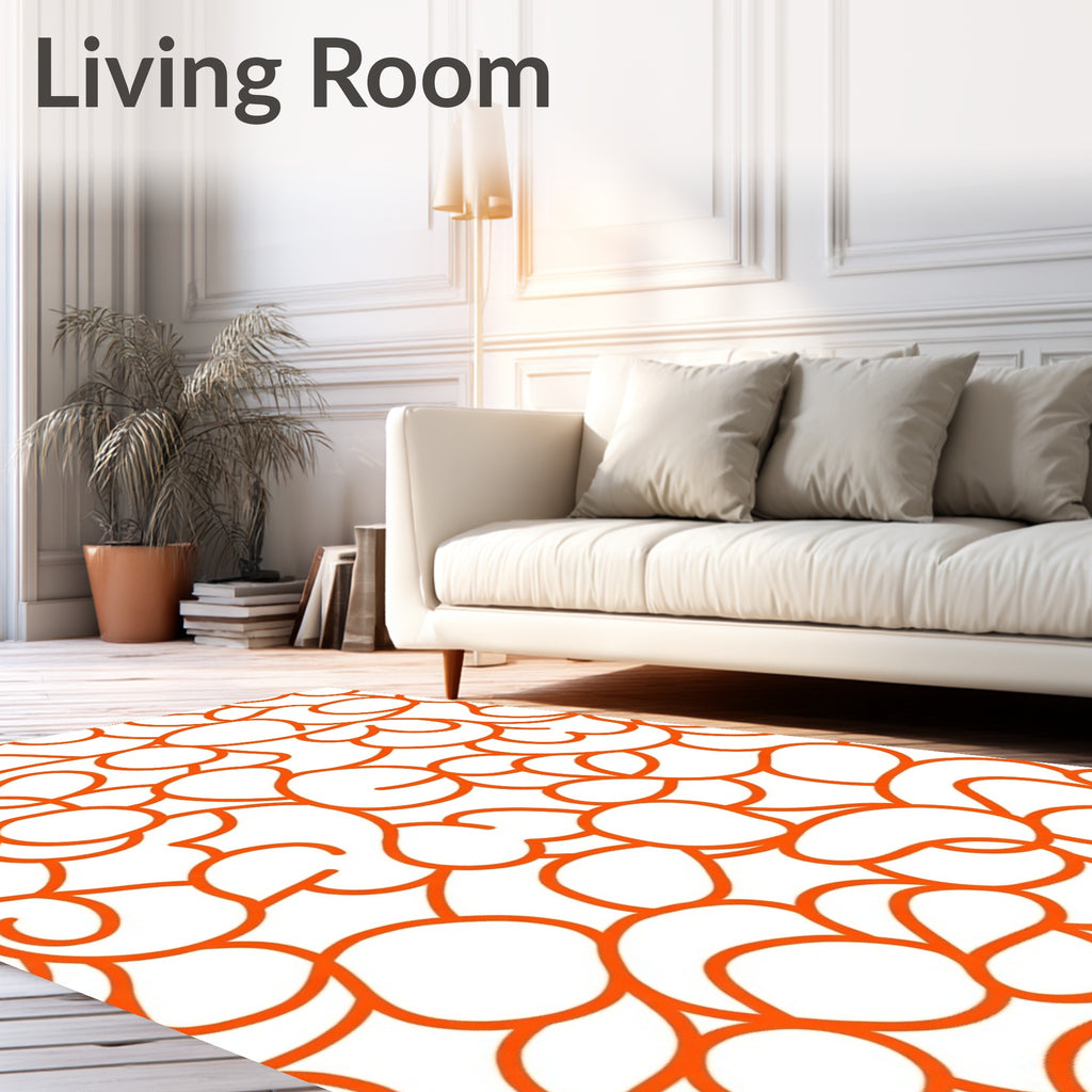 Orange Organic Swirl Abstract Rug