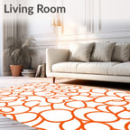 Orange Organic Swirl Abstract Rug