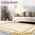 Gold Cream Border Scrollwork Rug