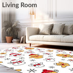 Cute Snowmen Gingerbread Friends White Rug