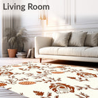 Rustic Terracotta Botanical Seed Pods Rug