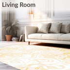 Cream Swirl Floral Abstract Rug