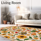 Autumn Gnomes and Sunflowers Field Rug
