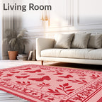 Whimsical Red Butterfly Garden Rug