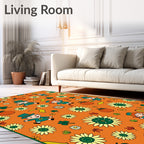 Orange Autumn Children Floral Pumpkin Rug