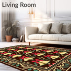 Ornate Bell Garland Border Rug