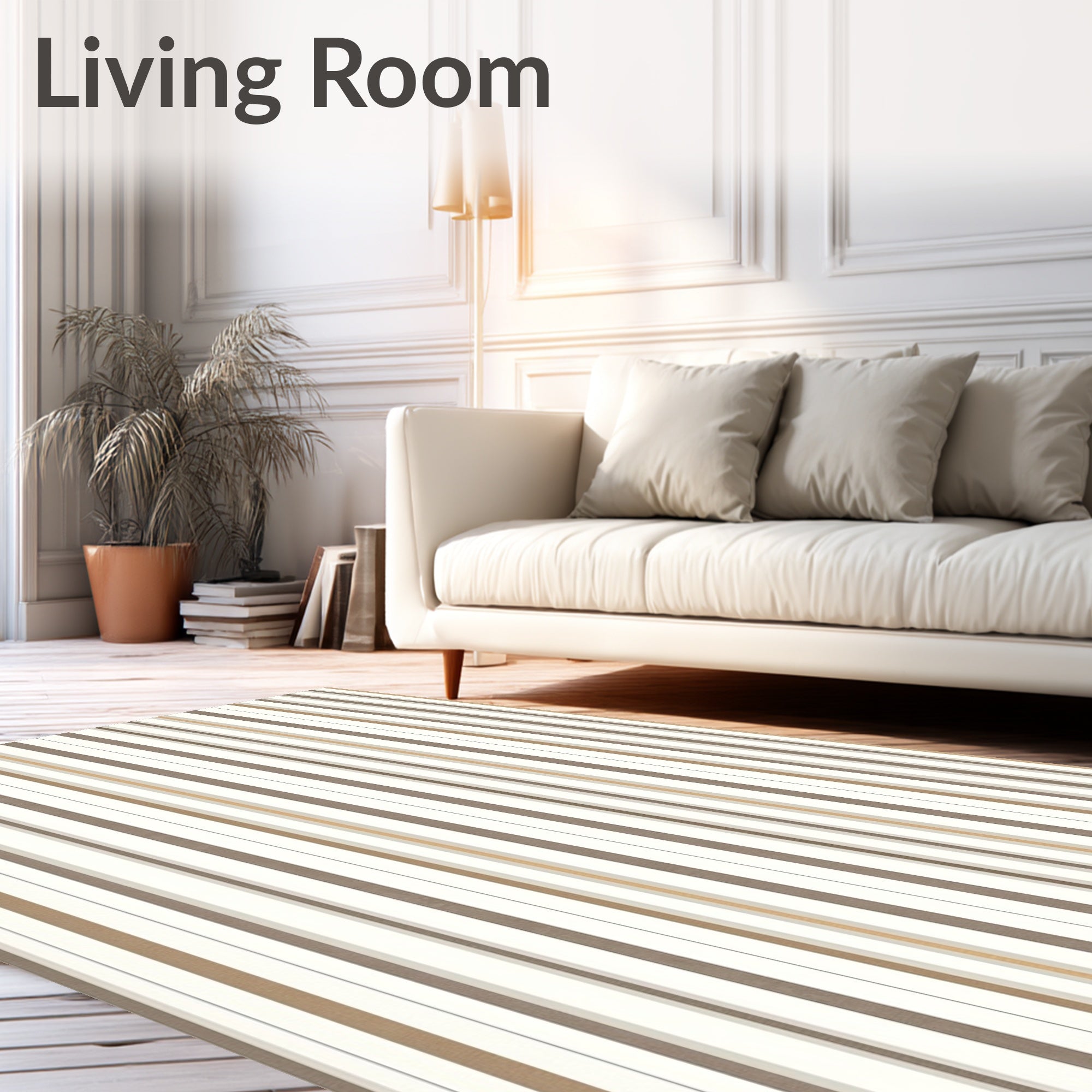 Warm Earth Tones Vertical Stripe Rug