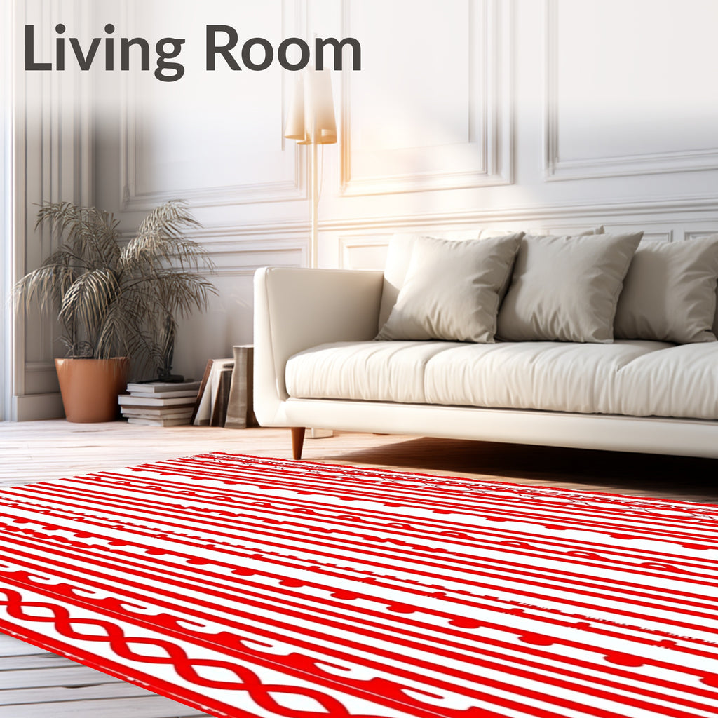Crimson Vertical Border Medley Rug