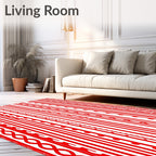 Crimson Vertical Border Medley Rug