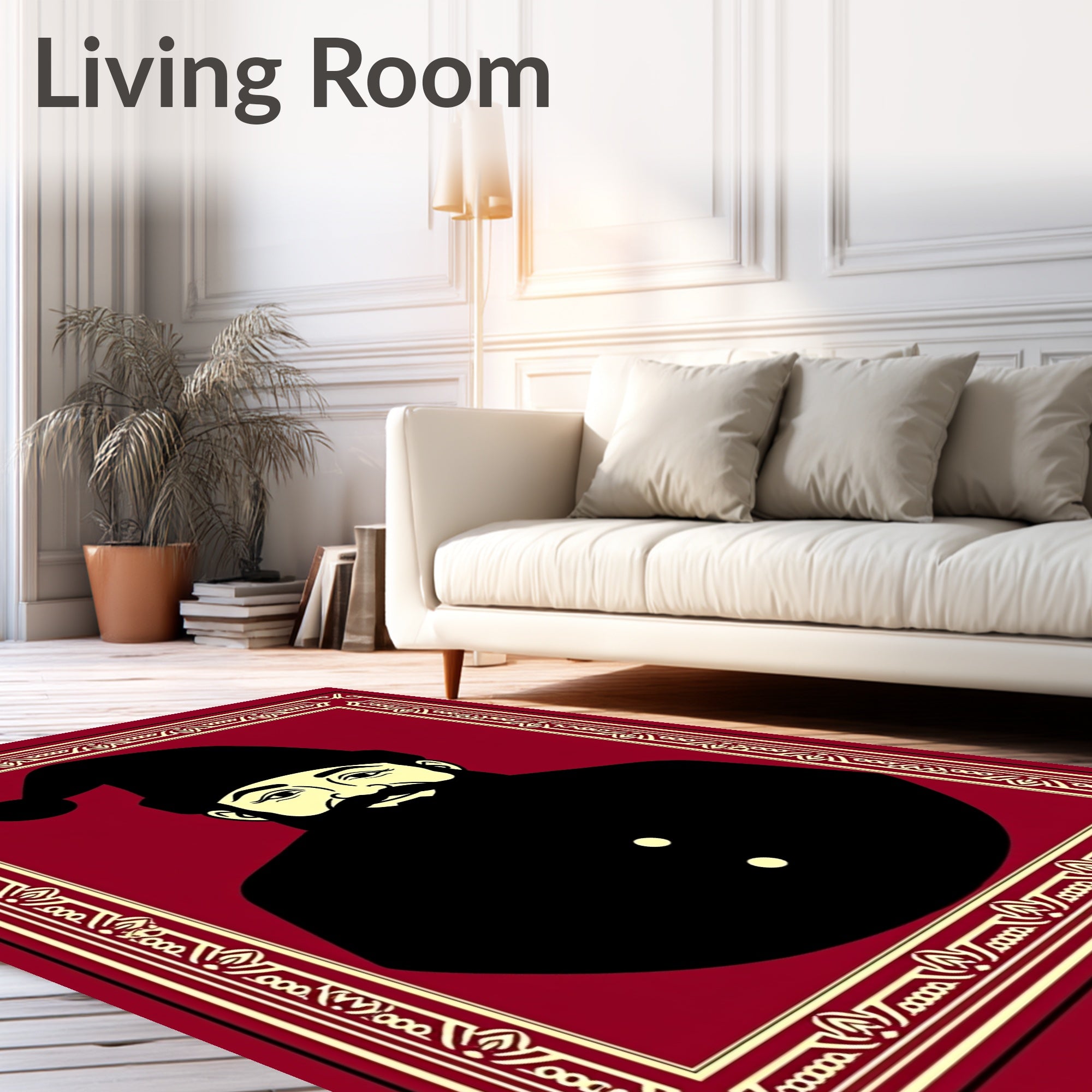 Crimson And Cream Traditional Portrait Rug