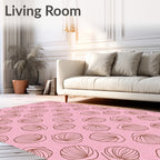 Pink Shell Swirl Outline Rug