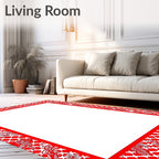 Bold Red Floral Lattice Rug