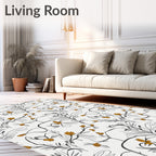 Golden Blossom Vine Sketch Rug