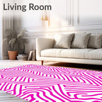 Hot Pink Maze Lines Rug