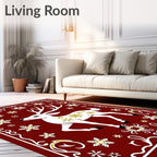 Victorian Red Deer Snowflake Border Rug