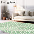 Mint Green Lattice Trellis Rug